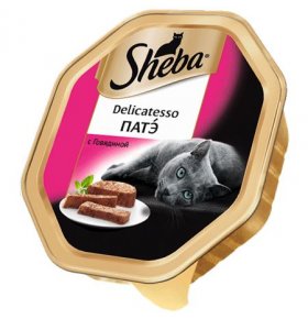 Корм консервированный Sheba Delicatesso для взрослых кошек от 1 года патэ с говядиной 85 г