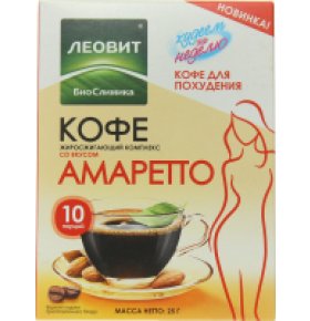 Кофе жиросжигающий Леовит со вкусом Амаретто 25 г