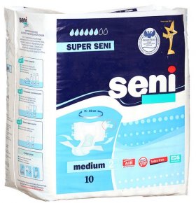 Подгузники для взрослых medium средние Seni 10 шт