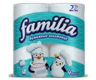 Бумажные полотенца 2-слойные Familia 4 шт