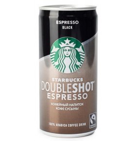 Кофейный стерилизованный напиток 0% Starbucks Doubleshot Espresso Black 200 мл
