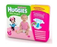 Подгузники Huggies "Ultra Comfort" Giga Pack 8-14 кг для девочек  80шт/уп
