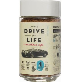 Кофе натуральный растворимый сублимированный с добавлением молотого Drive for Life 100г