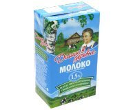 Молоко ультрапастеризованное Домик в деревне 1,5% 950г