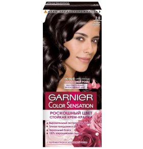Стойкая крем-краска для волос Color Sensation Роскошь цвета оттенок 2.0 Черный бриллиант Garnier