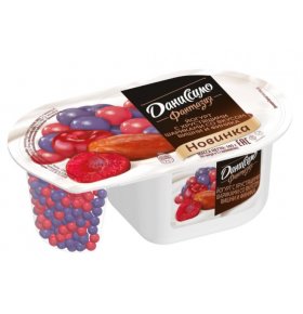 Йогурт Фантазия хрустящие злаковые шарики в белой шоколадной глазури со вкусом вишни и финика 6.9% Даниссимо 105 гр