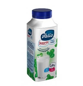 Питьевой йогурт Clean Label без наполнителя 0,4% Valio 330 гр
