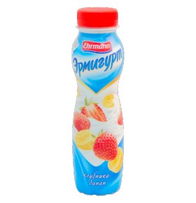 Напиток йогуртный Эрмигурт питьевой клубника-банан 1.2 , 290 г
