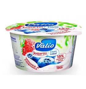 Йогурт черника клубника 2,6% Valio 180 гр