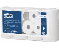 Туалетная бумага в стандартных рулончиках мягкая 2-слойная Tork 8 рул
