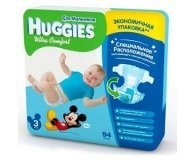 Подгузники Huggies ''Ultra Comfort'' Giga Pack 5-9 кг для мальчиков  94шт/уп