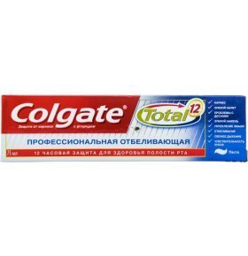 Зубная паста Colgate Total 12 Профессиональная Отбеливающая 75мл