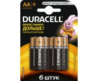 Набор щелочных батареек Duracell Basic тип АА 6 шт
