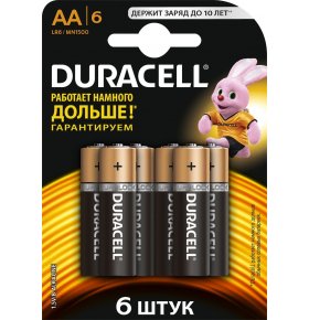 Набор щелочных батареек Duracell Basic тип АА 6 шт
