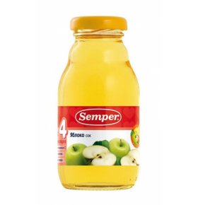 Детское питание сок яблоко с витамином С железом без сахара Semper 200 мл