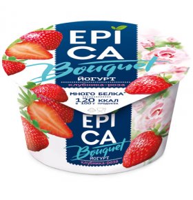 Йогурт Букет с клубникой и розой Epica Bouquet 4,8% 130 гр