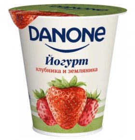 Йогурт клубника и земляника 2.9% Danone 260 гр