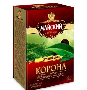 Чай черный листовой Корона Российской Империи Майский 200 гр