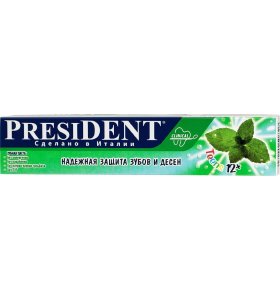 Зубная паста Teens 12+, для подростков, со вкусом мяты President 50 мл