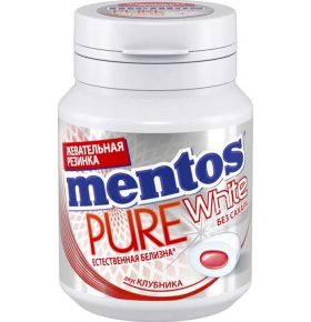 Жевательная резинка Pure white со вкусом клубники Mentos 54 гр