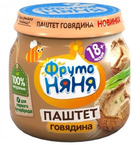 Паштет говядина-печень с 18месяцев ФрутоНяня 80 гр