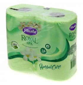 Туалетная бумага 2-х слойная Spa Herbal Care Plushe Royal 4 рул