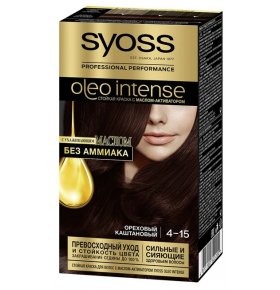 Краска для волос 4-15 Ореховый каштановый Syoss Oleo Intense