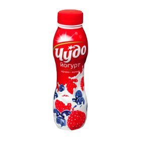 Йогурт питьевой Чудо черника-малина 2,4% 290г