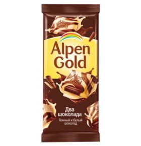 Шоколад темный и белый Alpen Gold 90 гр