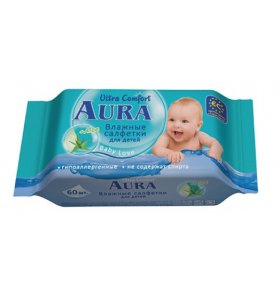 Влажные салфетки для детей Ultra Comfort Aura 60 шт