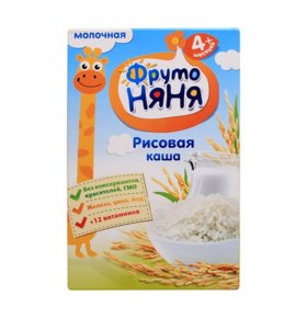 Каша рисовая молочная с 4 месяцев ФрутоНяня 200 гр
