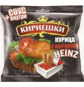 Сухарики Курица ржаные Кириешки 60 гр кетчуп Heinz 25 гр