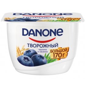 Десерт творожный Черника овсянка 3,6% Danone 170 гр