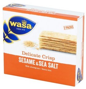 Хлебцы пшеничные тонкие цельнозерновые кунжут и морская соль Wasa 190 гр