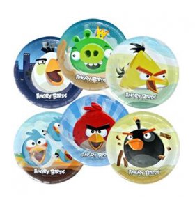 Тарелки бумажные ламинированные Angry Birds 6 шт