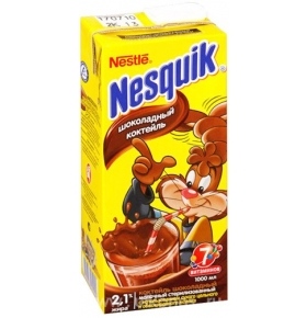 Коктейль молочный Nestle Nesquik шоколадный 2,1% т/с 1л