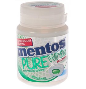 Жевательная резинка Pure white со вкусом нежной мяты Mentos 54 гр