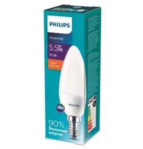 Лампа светодиодная Essential LED 5.5-60W E14 Philips 1 шт