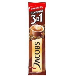 Кофе растворимый 3 в 1 крепкий Jacobs 12 гр