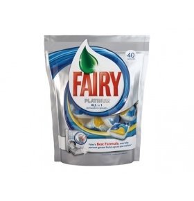 Капсулы для мытья посуды Fairy Platinum All in1 в ПММ 40шт/уп