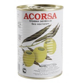 Оливки Acorsa зеленые без косточки 425 гр