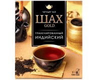 Чай черный гранулированный в пакетиках Шах голд 100 шт х 2 гр