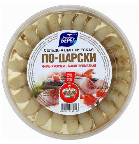 Сельдь Балтийский Берег По-царски ароматная филе-кусочки в масле 200 гр