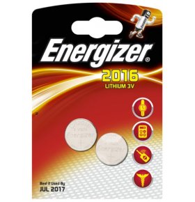 Элемент питания CR2016 Energizer 2 шт