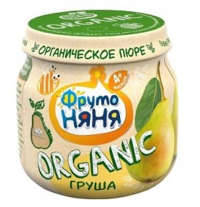 Пюре Organic груша натуральное с 4месяцев ФрутоНяня 80 гр