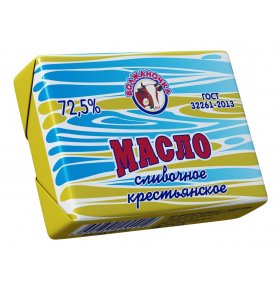 Масло сливочное крестьянское 72,5% Волжаночка 180 гр