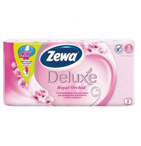 Туалетная бумага 3 слоя розовая Zewa 8 шт