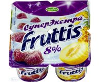 Йогурт малина ананас дыня Fruttis экстра 8% 115 гр