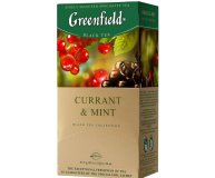 Чай черный байховый с ароматом смородины Currant and Mint Greenfield 25 шт