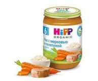 Пюре Рис с морковью и телятиной Hipp 190 гр